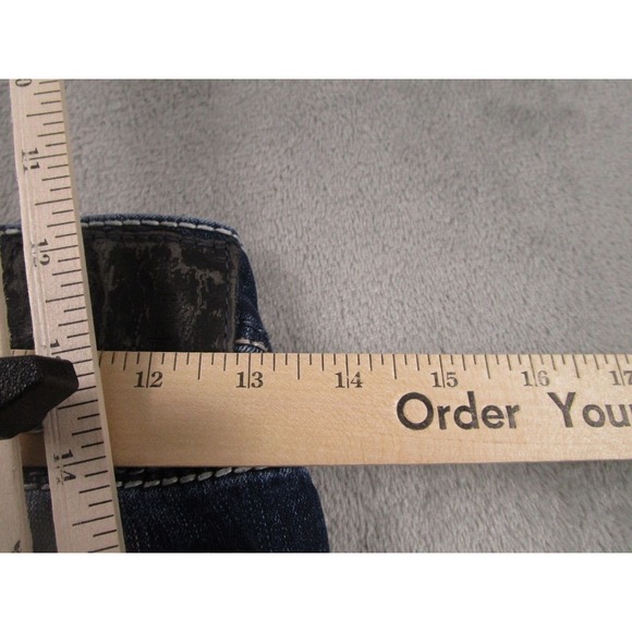Silver Jeans Womens 25 Blue Denim Mid Rise Skinny Cropped Pockets Aiko - Picture 10 of 10